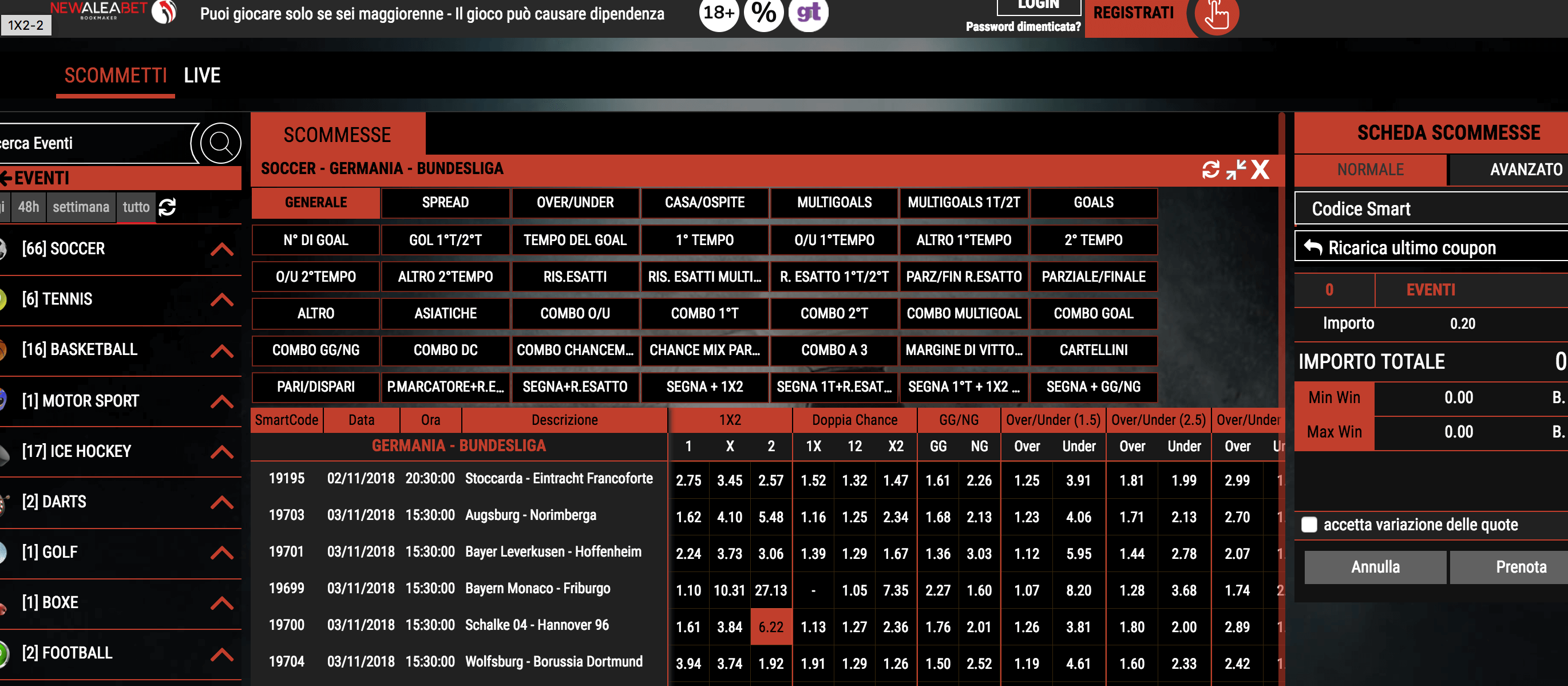 Newaleabet Casino e Scommesse Screenshot