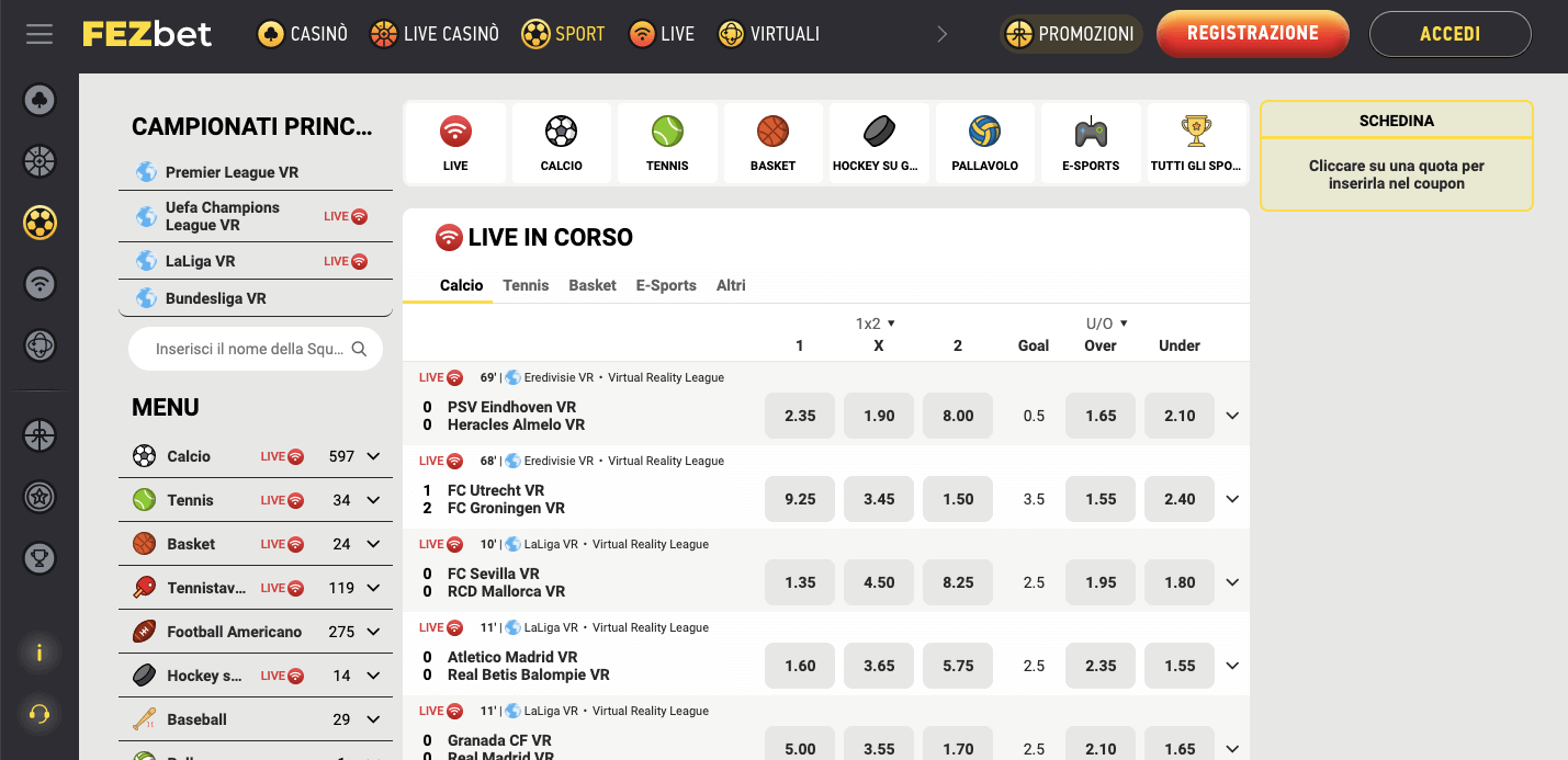 Fezbet Casino e Scommesse Screenshot