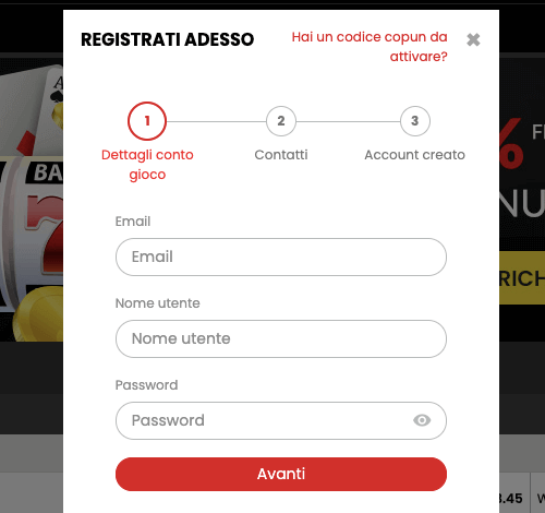 Select.bet Registrazione