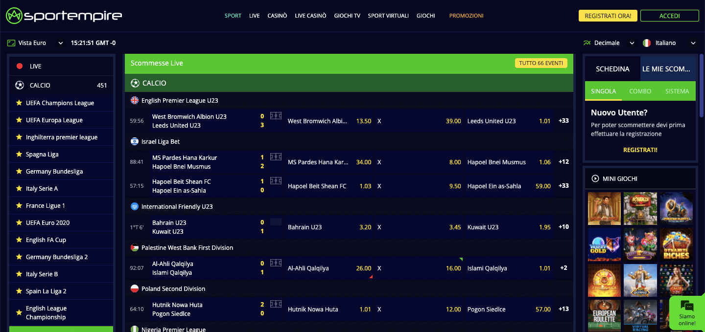 SportEmpire Scommesse Live SportEmpire Scommesse Live