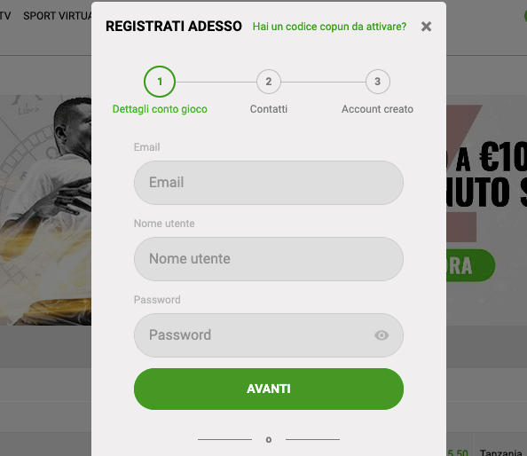 ZodiacBet Registrazione
