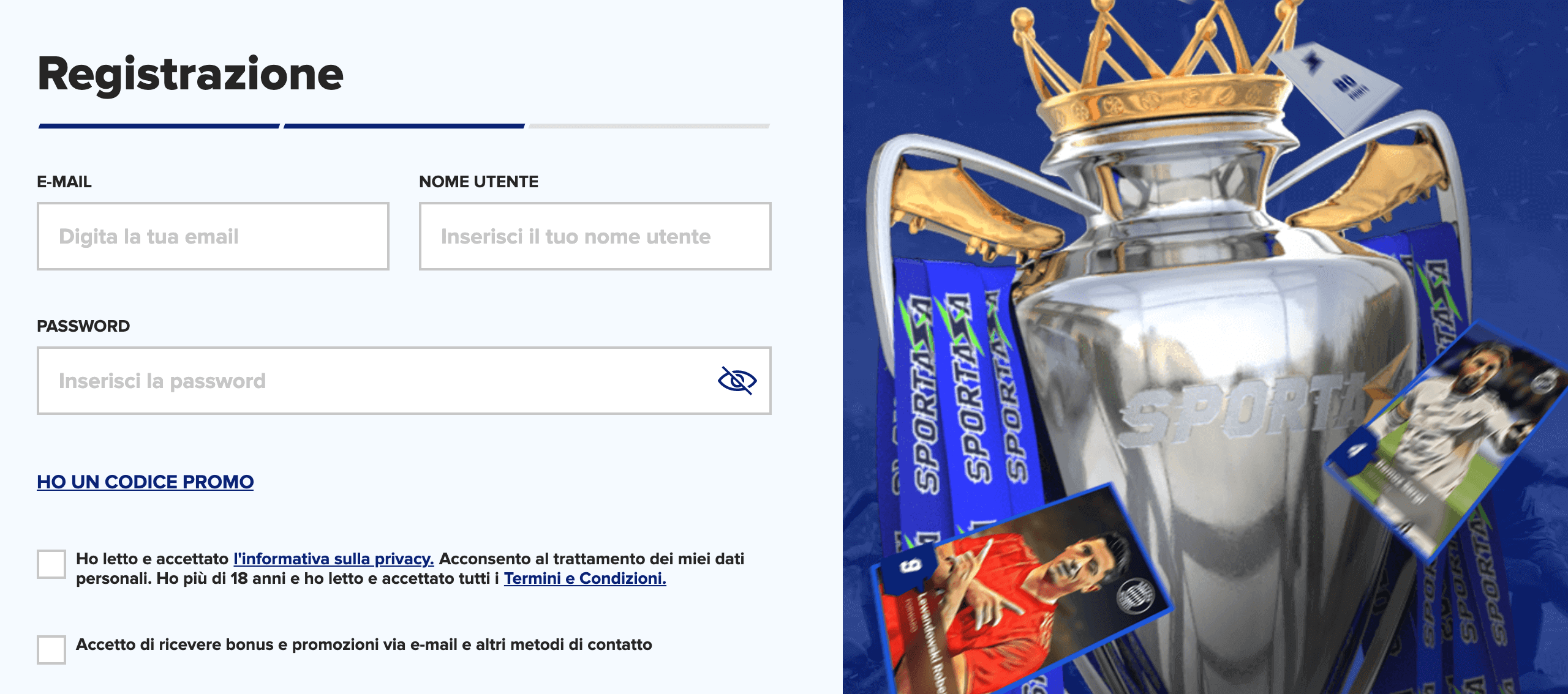 Sportaza Registrazione Sportaza Registrazione