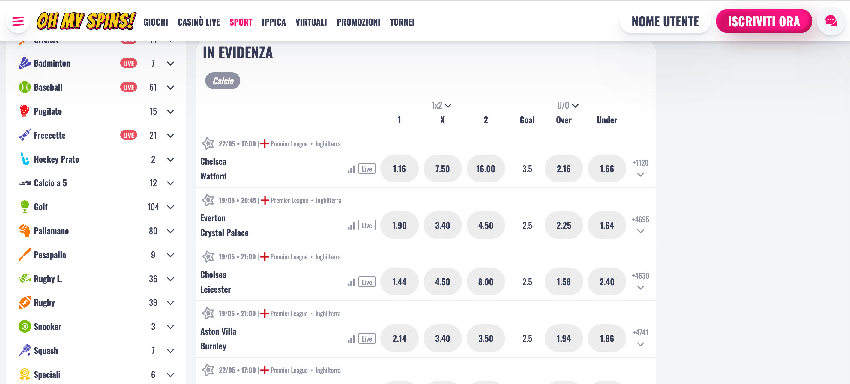 Oh My Spins Scommesse Oh My Spins Scommesse