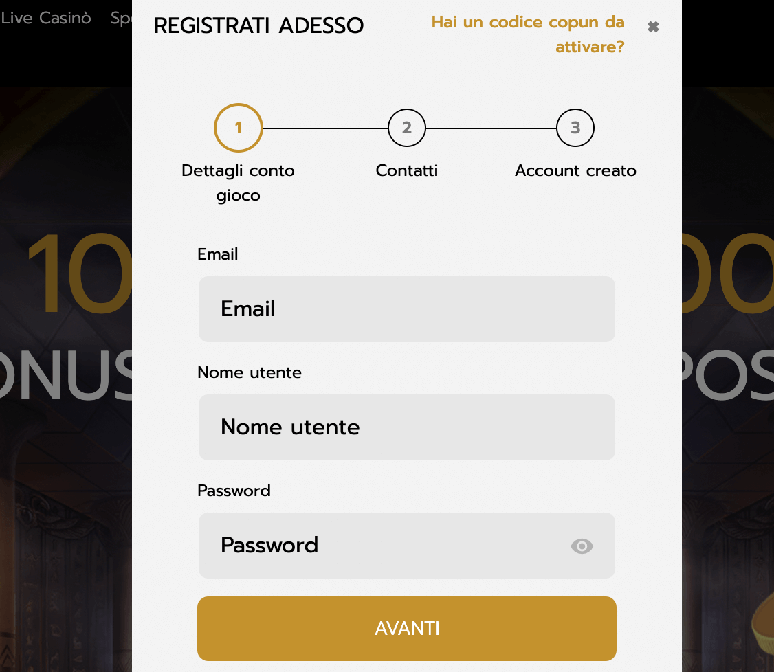 Betrophy Casino Registrazione