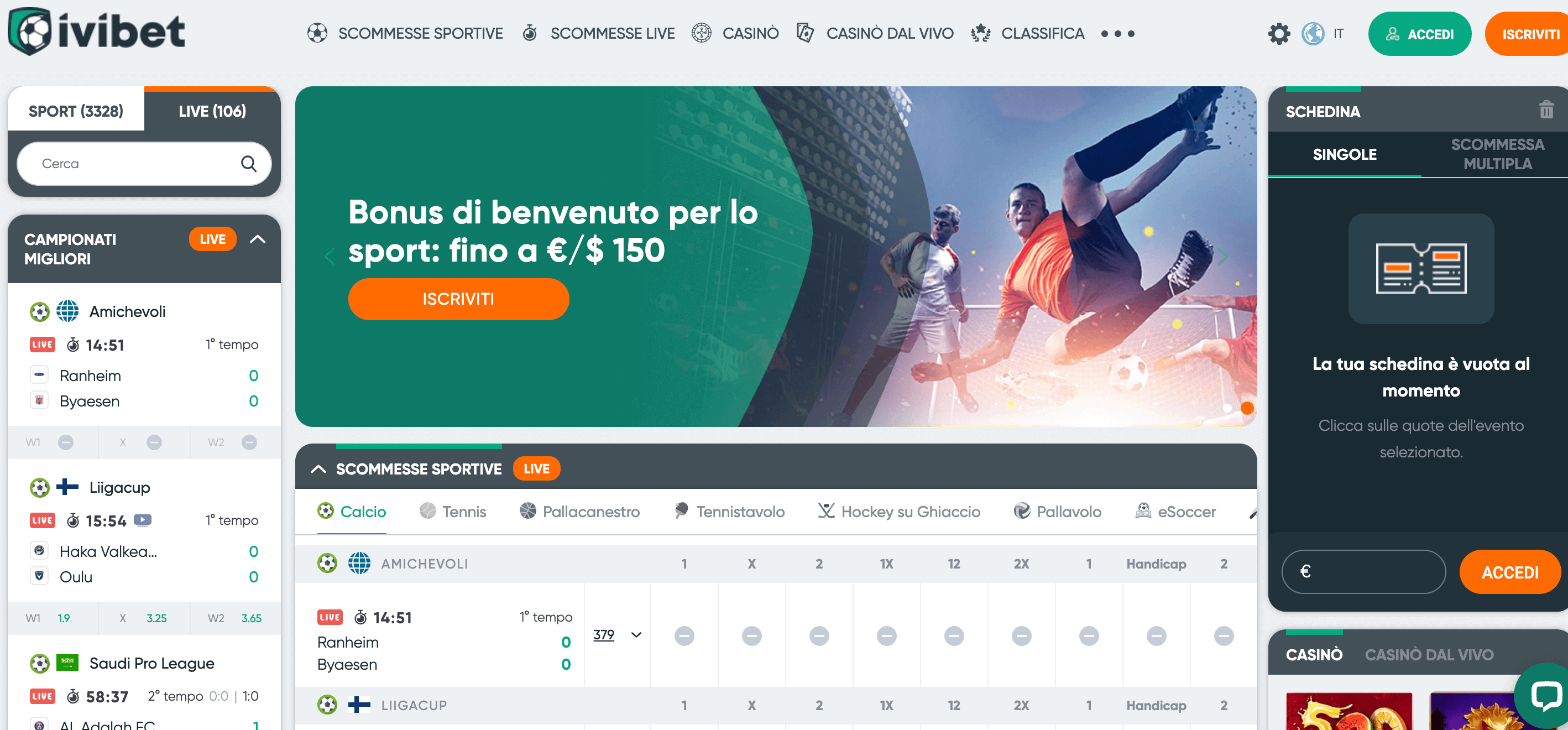 Ivibet Casino e Scommesse