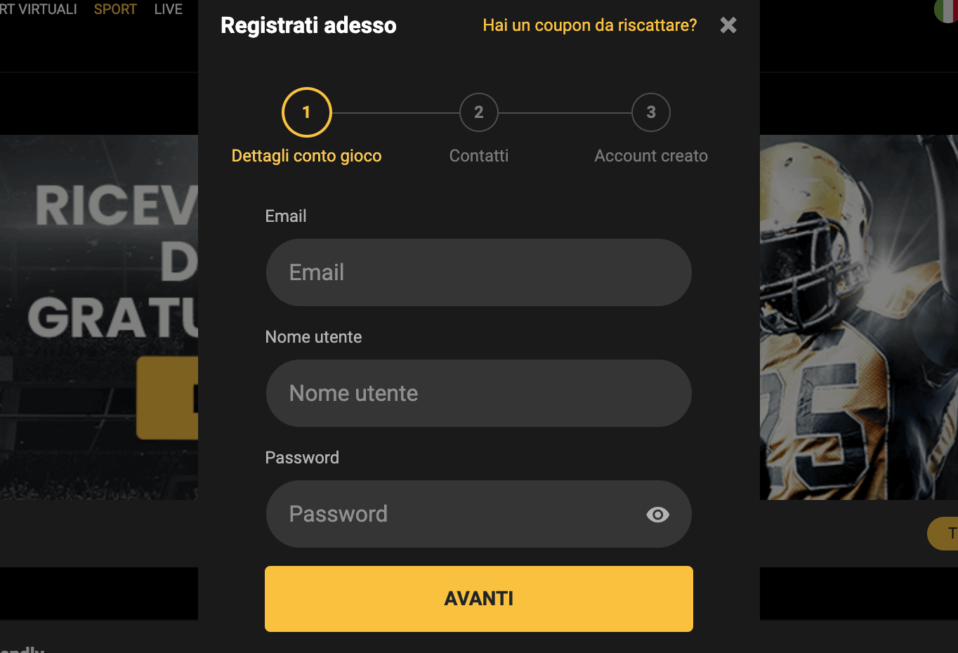 Olympusbet Registrazione