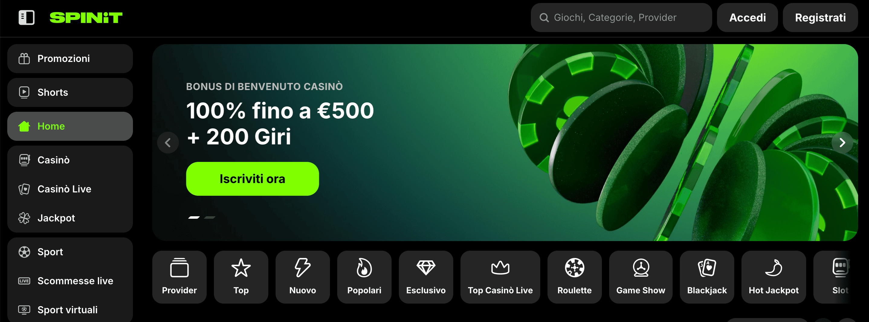 Spinit Casino Screenshot