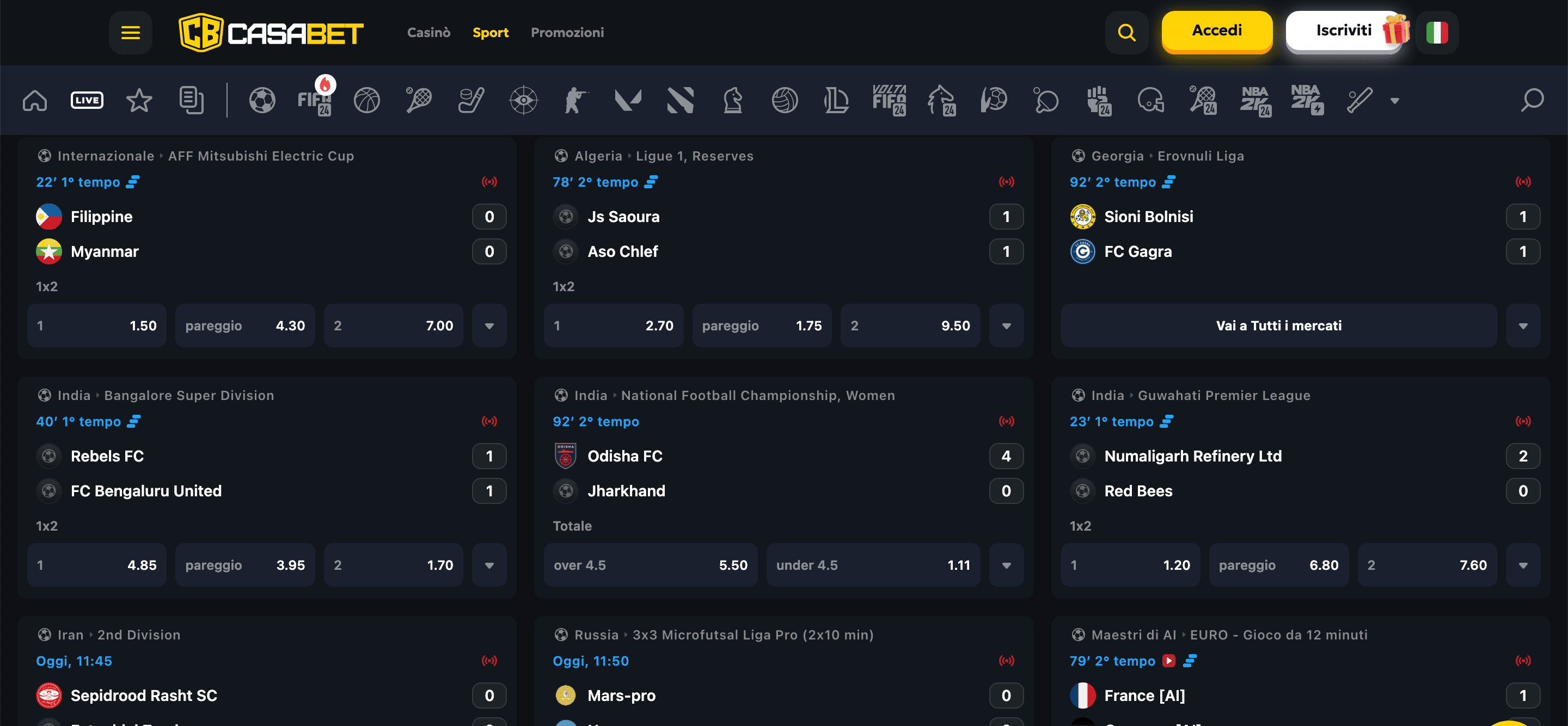 Casabet Scommesse Live Casabet Scommesse Live