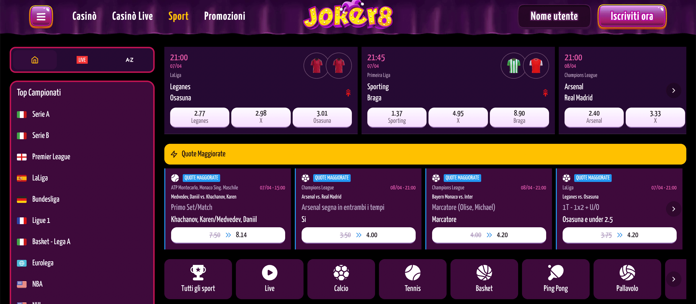 Joker8 Scommesse