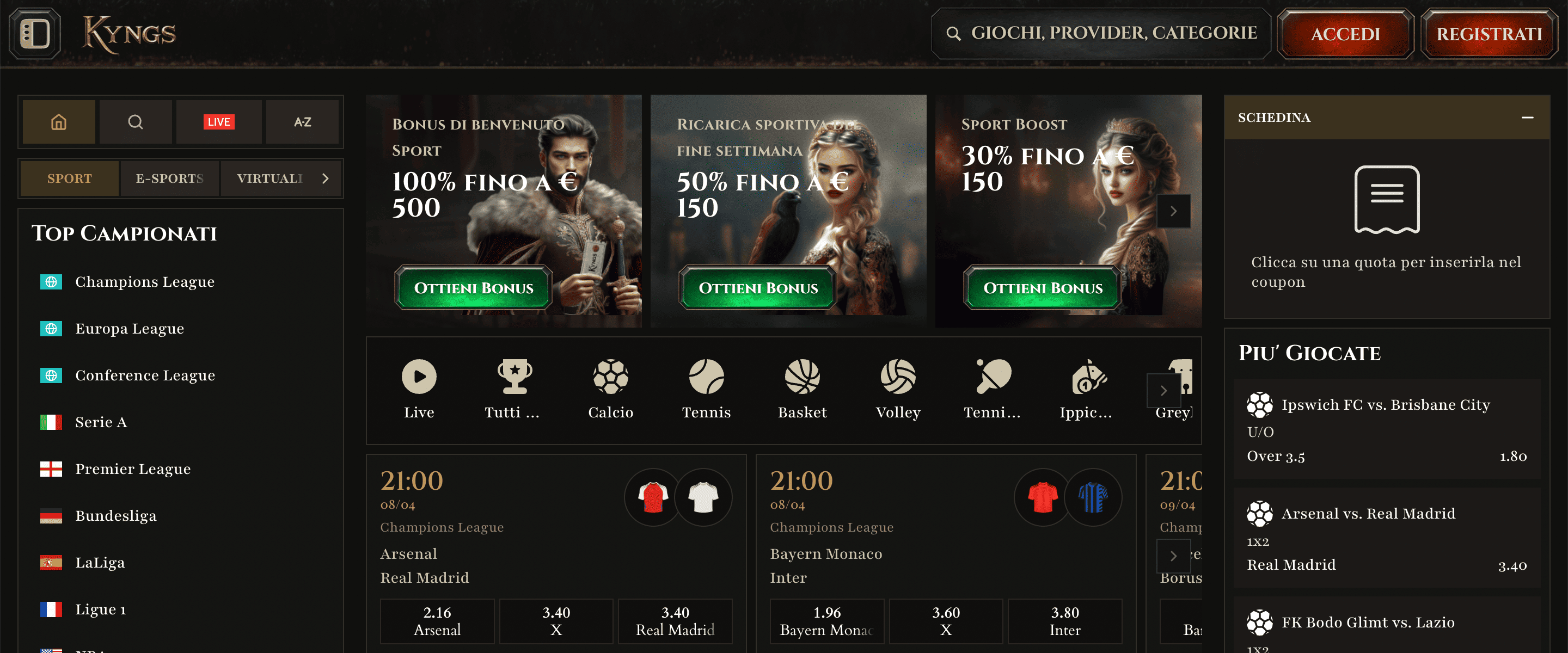 Kyngs Scommesse Screenshot