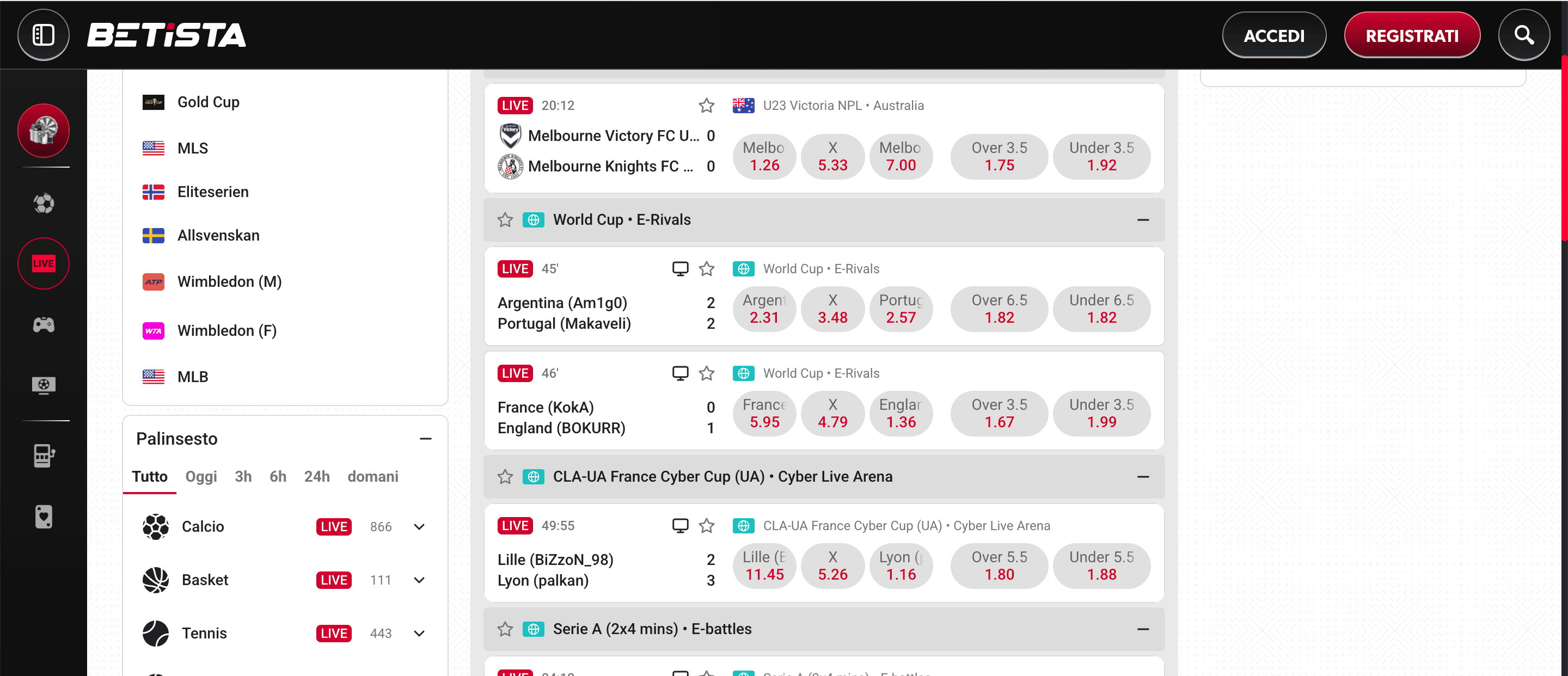 Betista Scommesse Live