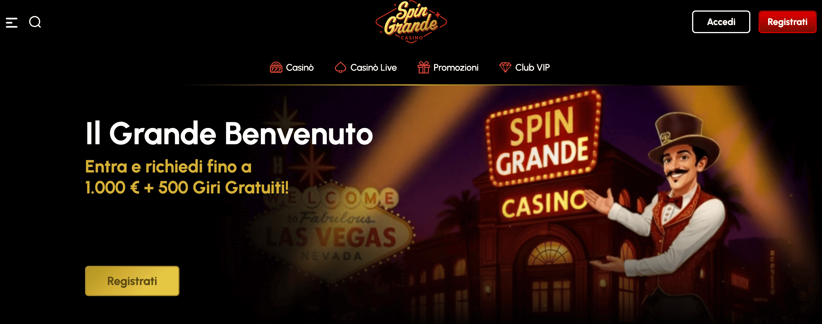 SpinGrande scommesse Screenshot