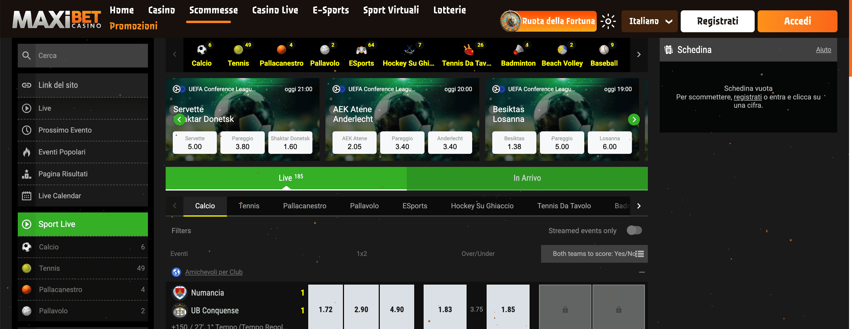 Maxibet Scommesse Screenshot
