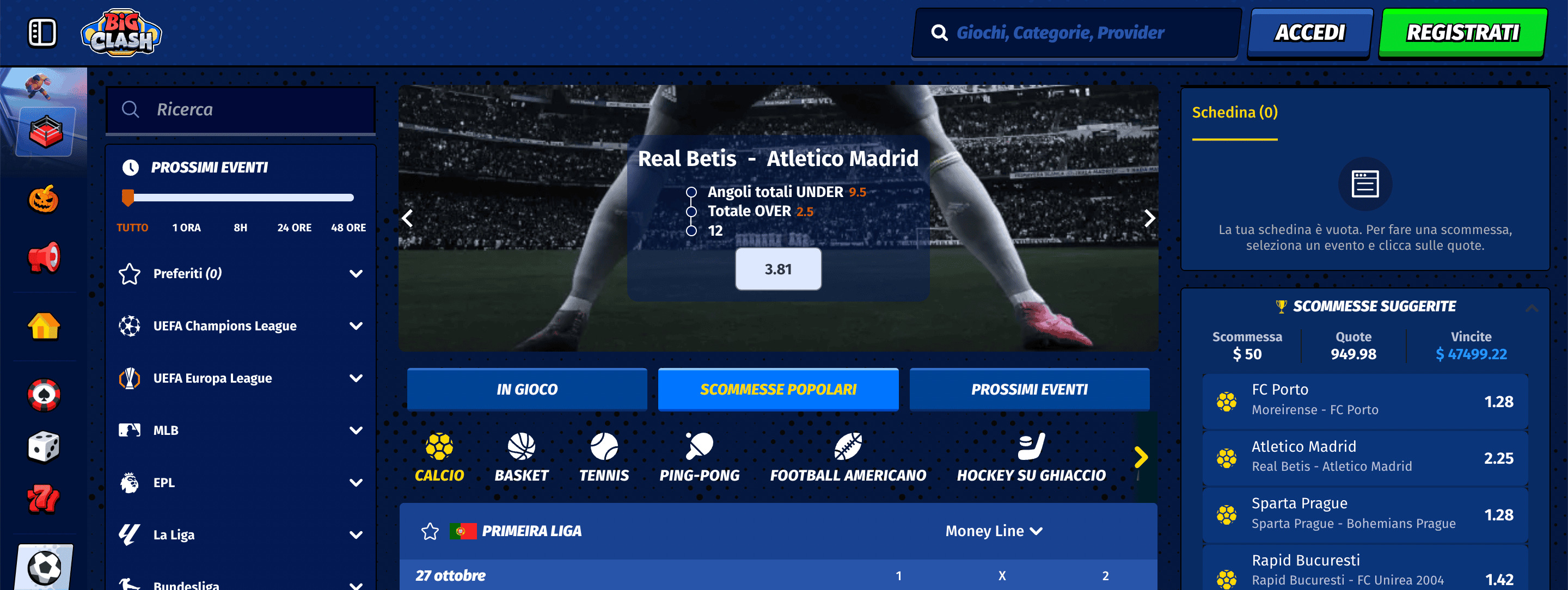 BigClash Scommesse Screenshot